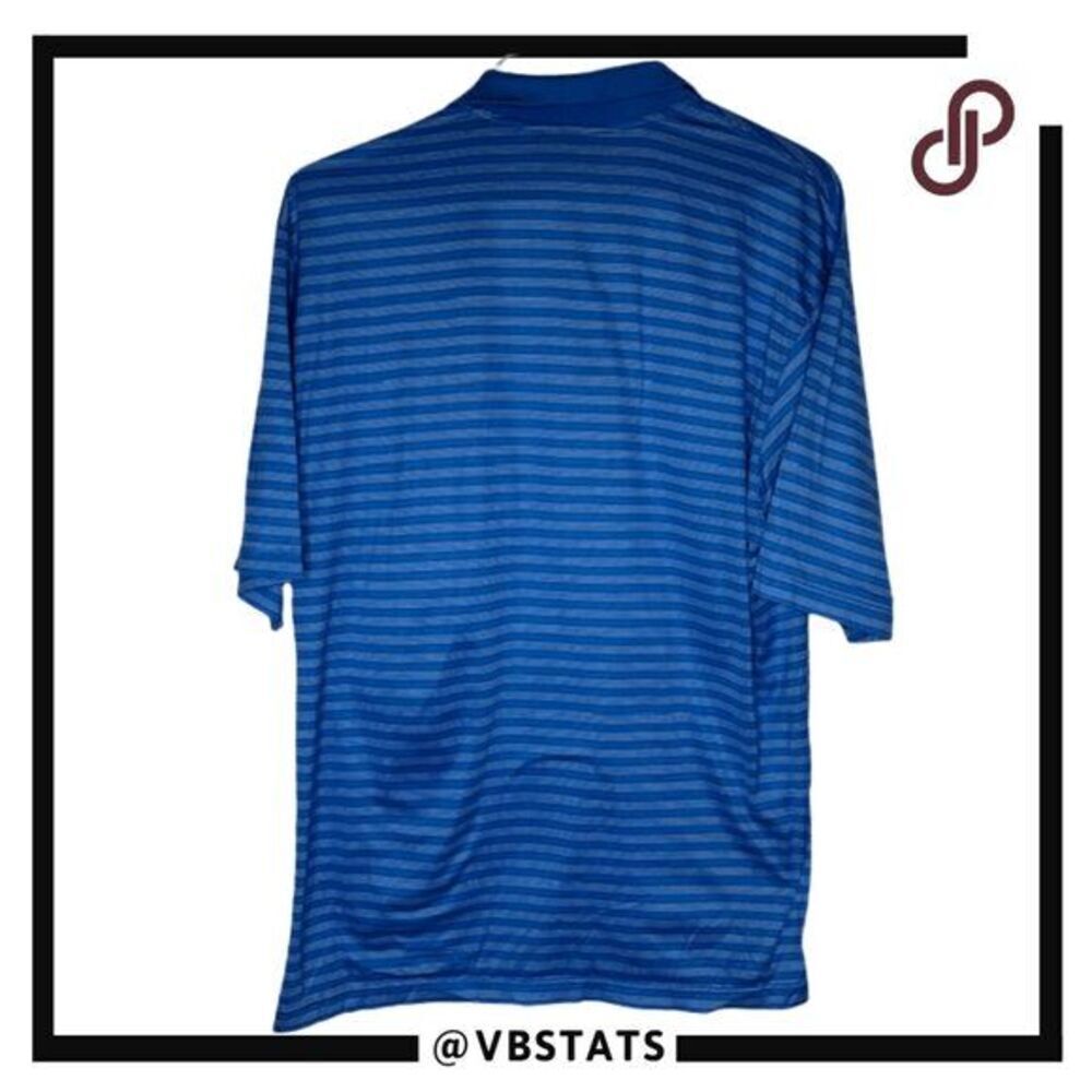 Clubhouse Collection Men's Striped Short Sleeve Polo Shirt Blue White Size Large